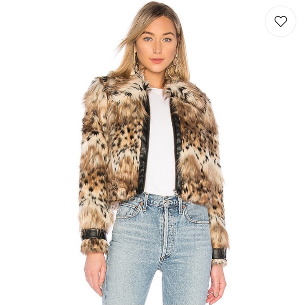 Majorelle faux fur leopard jacket